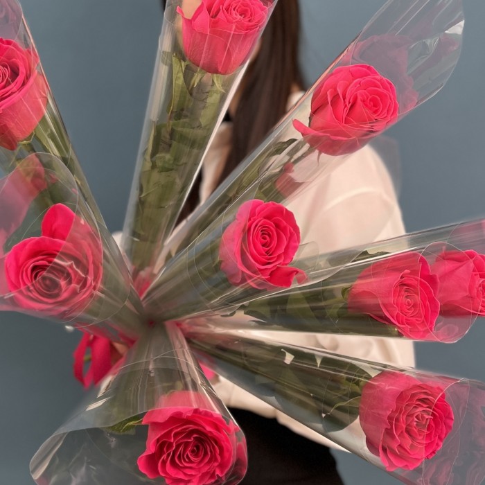 1 малиновая роза Пинк Флойд 60 см