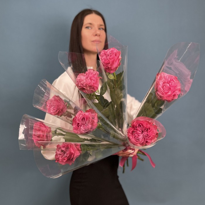 1 сиреневая роза Кантри блюс 60 см