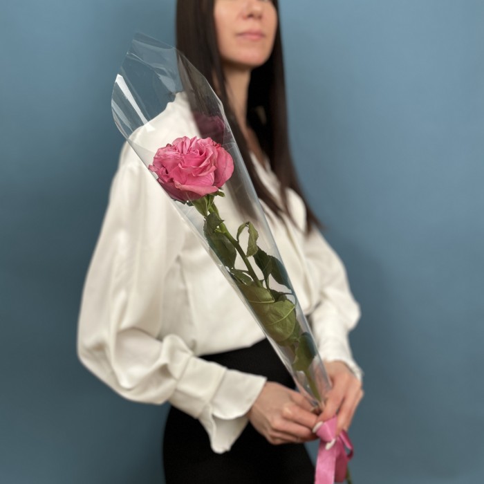 1 сиреневая роза Кантри блюс 60 см