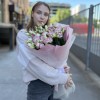15 бело-розовых махровых эустом