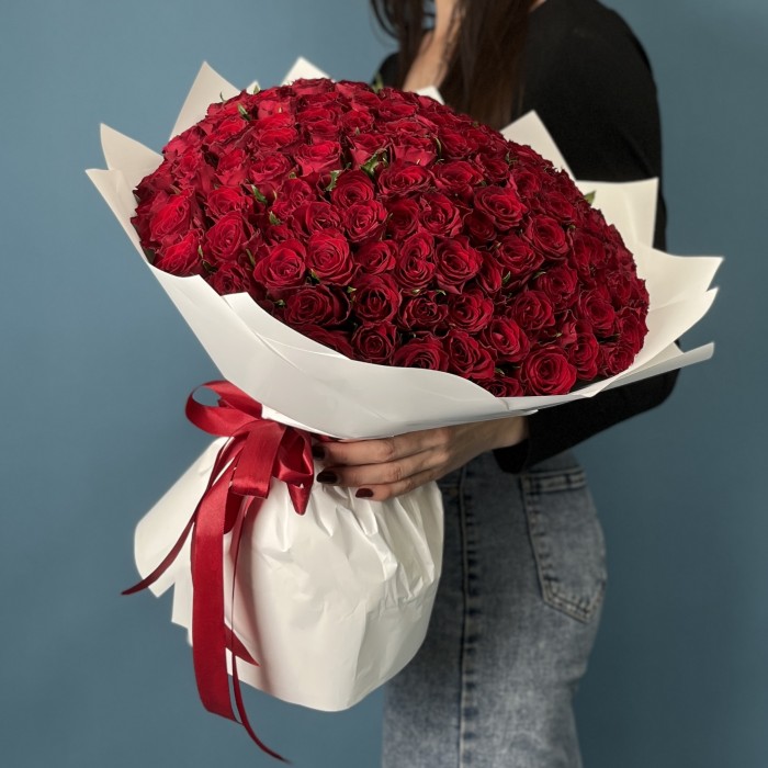 151 красная роза 40 см
