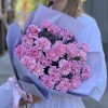 25 сиреневых гвоздик с лимониумом