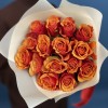 15 красно оранжевых роз Испания 40 см