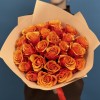 25 красно -оранжевых роз Испания 40 см