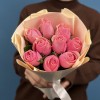 9 розовых роз Селеб 40 см