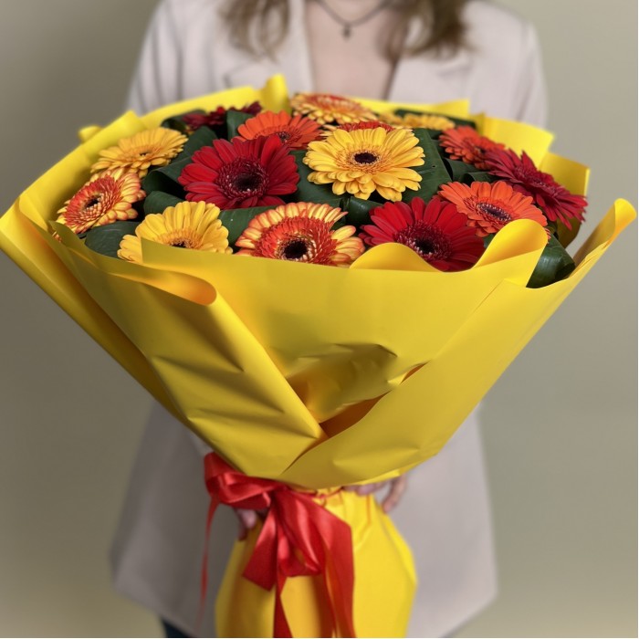 15 гербер микс с аспидистрой