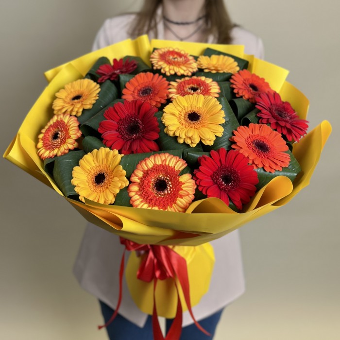 15 гербер микс с аспидистрой