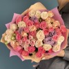 15 кустовых пионовидных роз микс 60 см