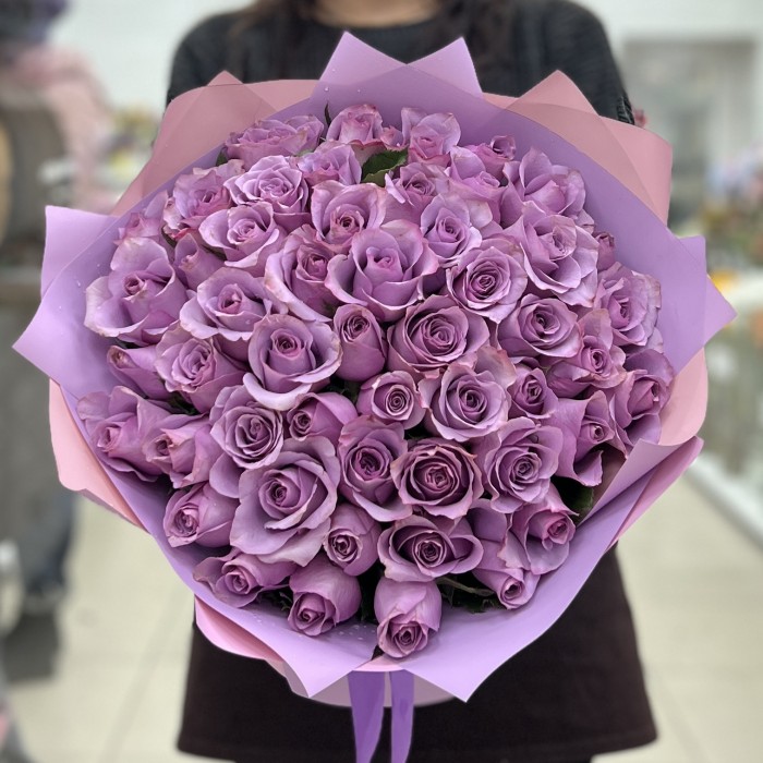 51 сиреневая роза 50 см