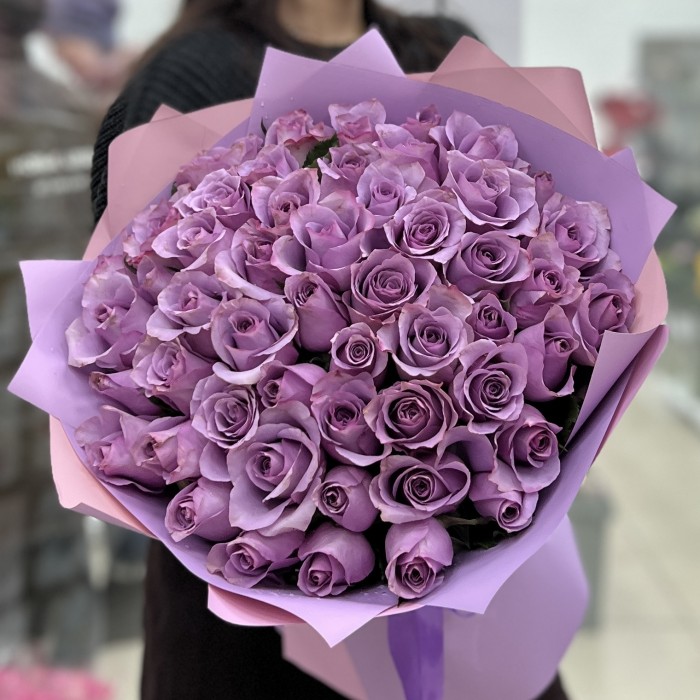 51 сиреневая роза 50 см