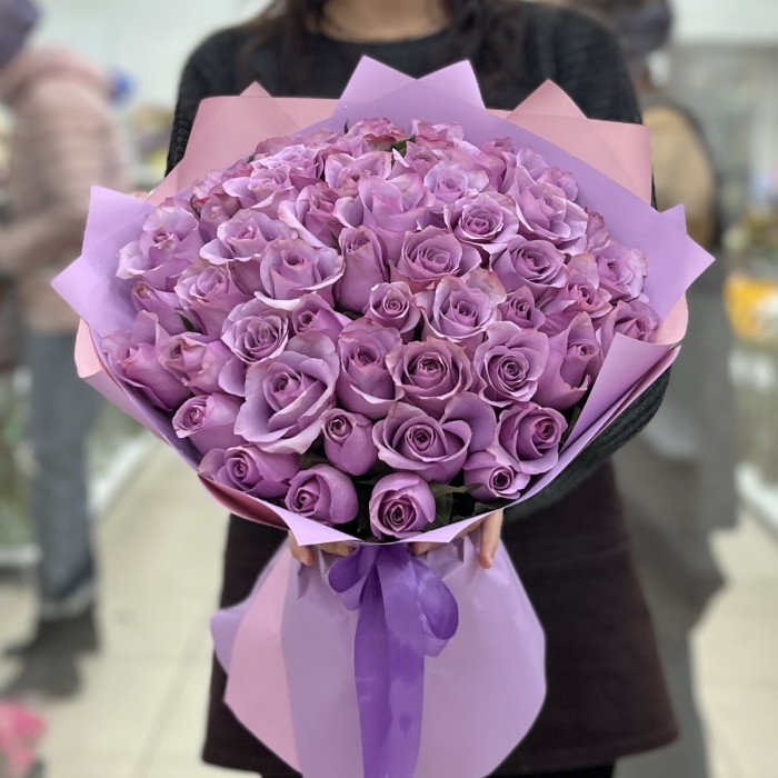 51 сиреневая роза 50 см