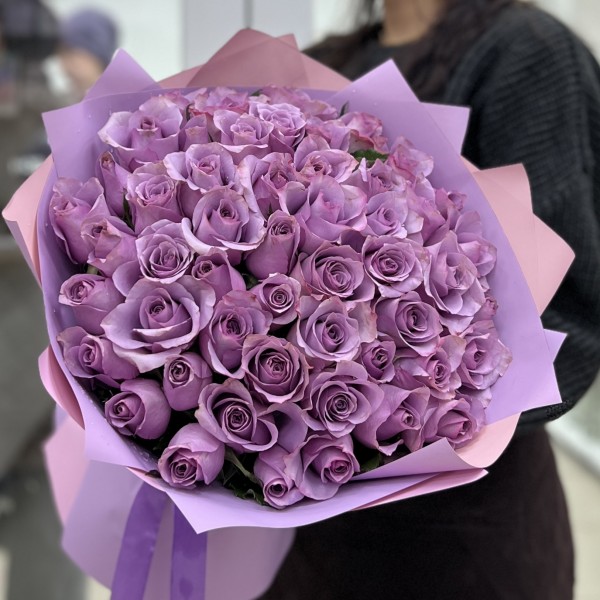 51 сиреневая роза 50 см