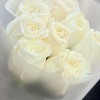 Букет из 9 белых роз Проуд 60 см