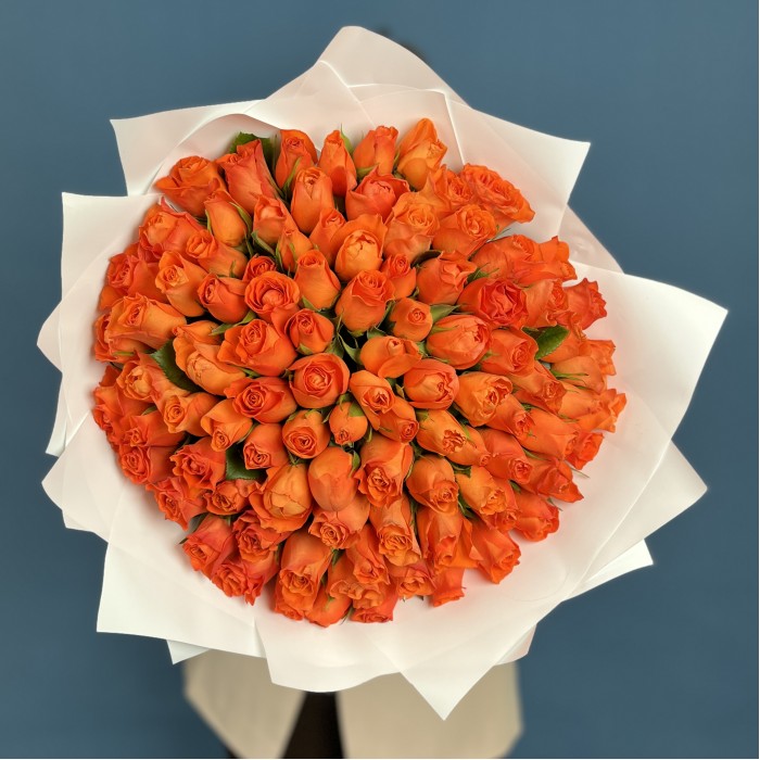 101 оранжевая Роза копакабана 40 см