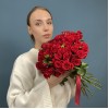 Кустовая красная роза Рубикон 80 см