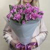 Букет из 15 сиреневых гвоздик с фиолетовой каймой