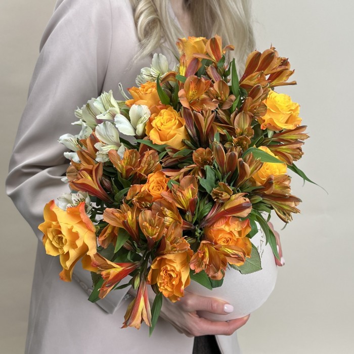 Букет дня в коробке Гармония красок