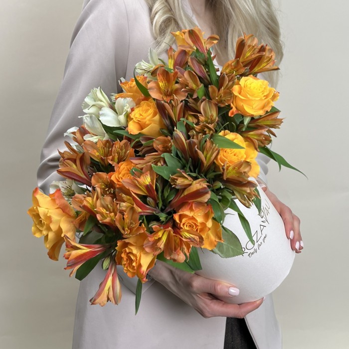 Букет дня в коробке Гармония красок