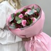 9 роз мандала с малиновой альстромерией