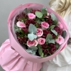 9 роз мандала с малиновой альстромерией