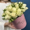 15 белых роз Атена в коробке