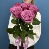 5 сиреневых роз Дип Перпл 60 см