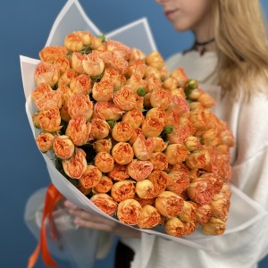 51 кустовая пионовидная Роза Оранж Трендсеттер 50 см