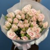 9 кремово-розовых роз Шелби 50 см