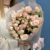 9 кремово-розовых роз Шелби 50 см