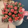 25 коралловых роз Эйс Пинк в коробке