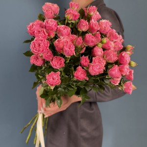 Кустовая пионовидная роза Пинк Парасол 60 см