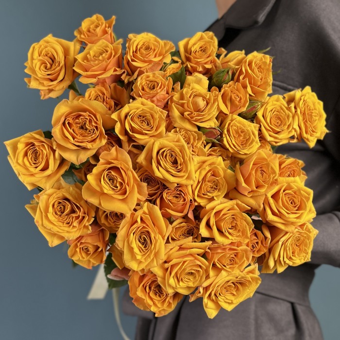 Кустовая пионовидная роза Сафрон Смайл 60 см