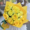 11 желтых  пионовидных роз Баттеркап 40 см