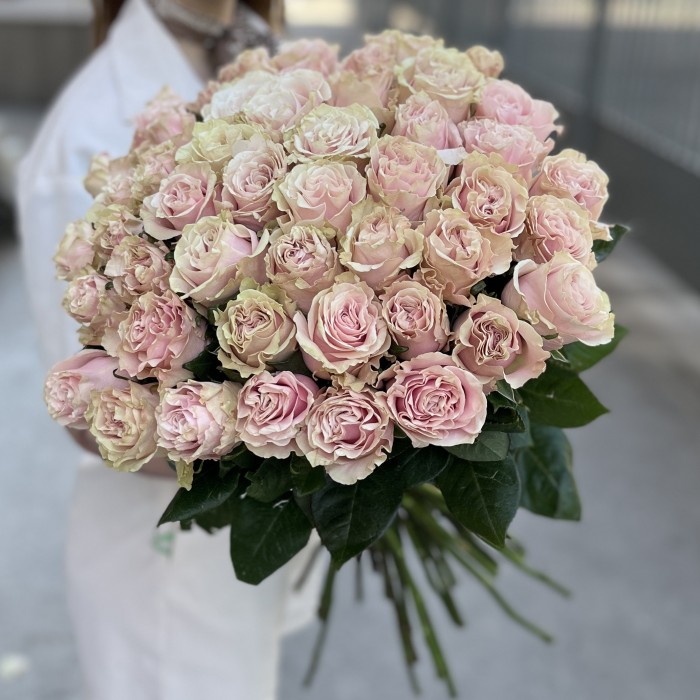 51 роза Пинк Мондиаль 60 см