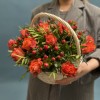 15 оранжевых роз Тропикал Амазон в корзине