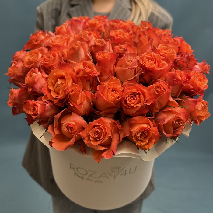 51 роза Тропикал Амазон в коробке