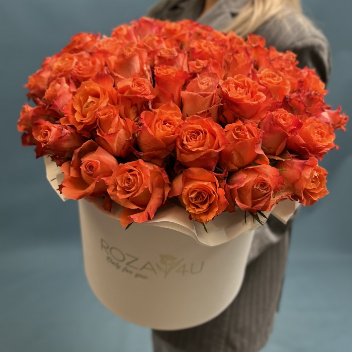 51 роза Тропикал Амазон в коробке