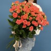 25 кустовых оранжевых роз Чарминг Бейб 70 см
