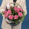 15 розовых роз Шугар Лав в корзине