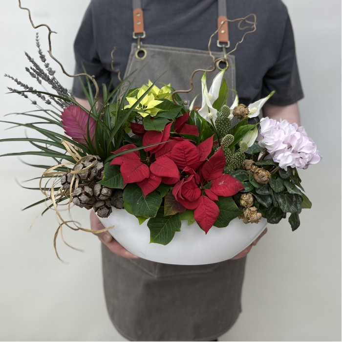 Букет дня в кашпо Романтика сада