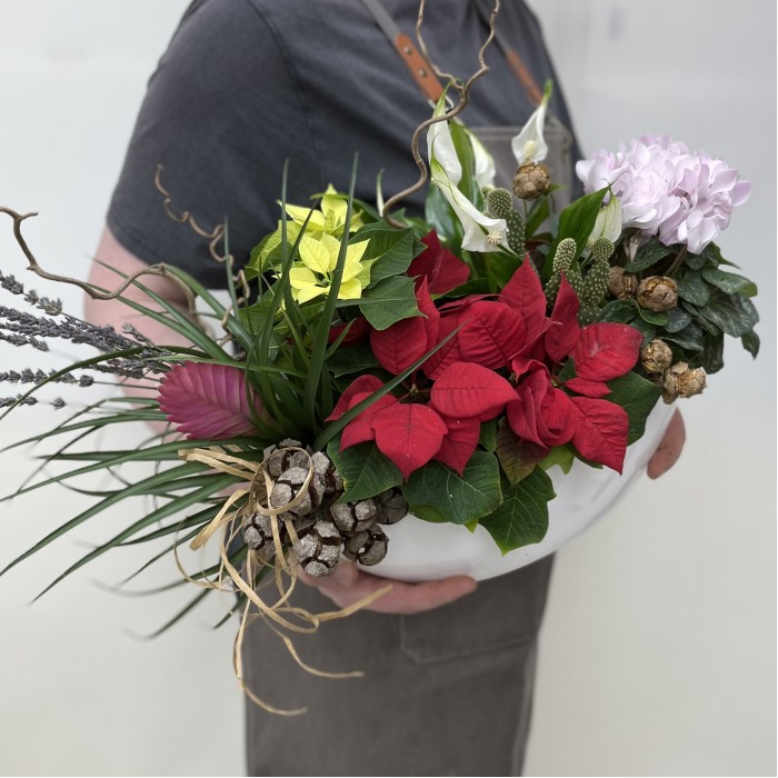 Букет дня в кашпо Романтика сада