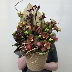 Букет дня в кашпо Тропическая идиллия