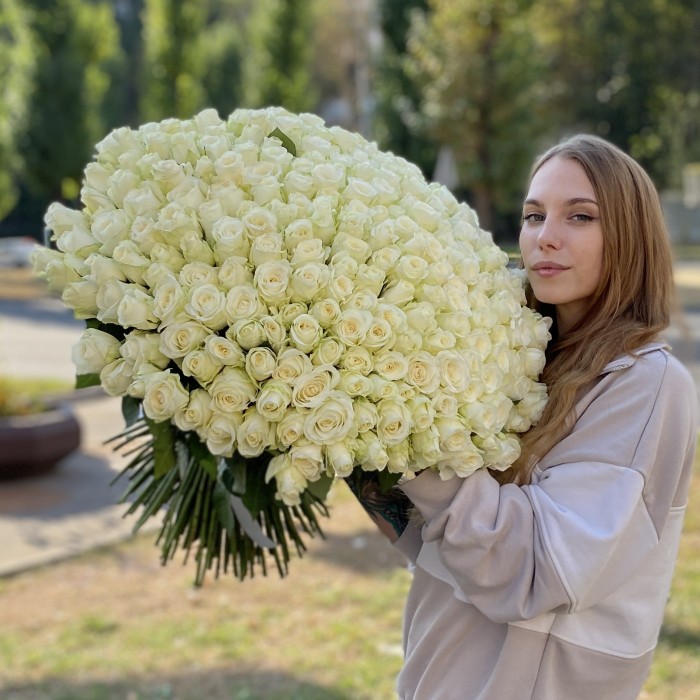 301 белая роза 60 см