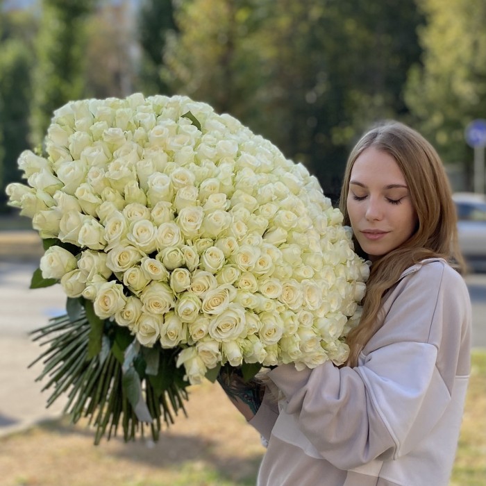 301 белая роза 60 см