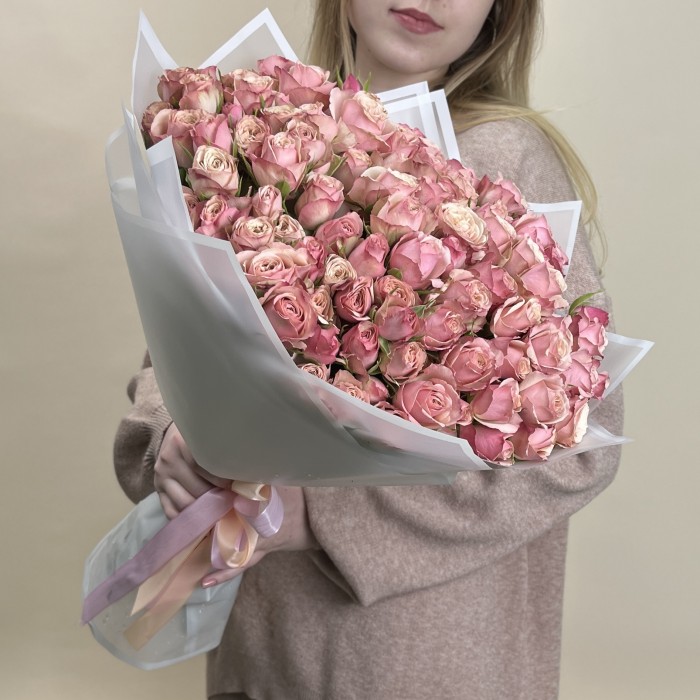 25 кустовых пионовидных роз Дестини