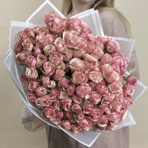 25 кустовых пионовидных роз Дестини 50 см