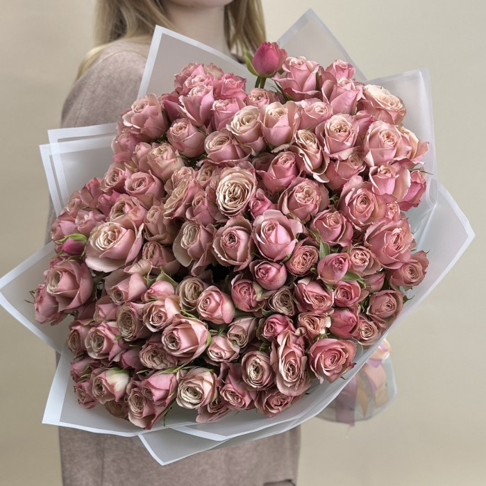 25 кустовых пионовидных роз Дестини