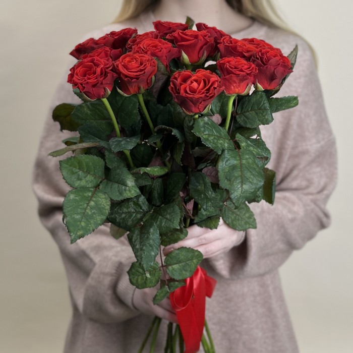 15 красных роз Эль Торо 60 см