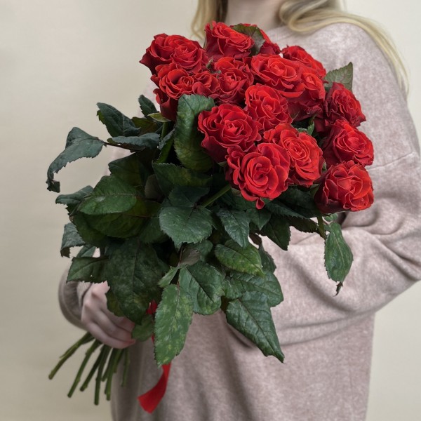 15 красных роз Эль Торо 60 см