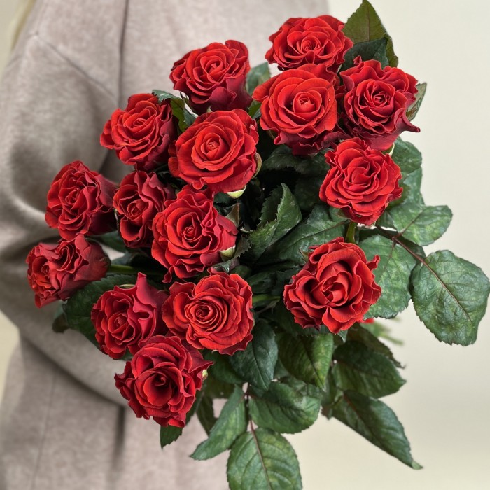 15 красных роз Эль Торо 60 см